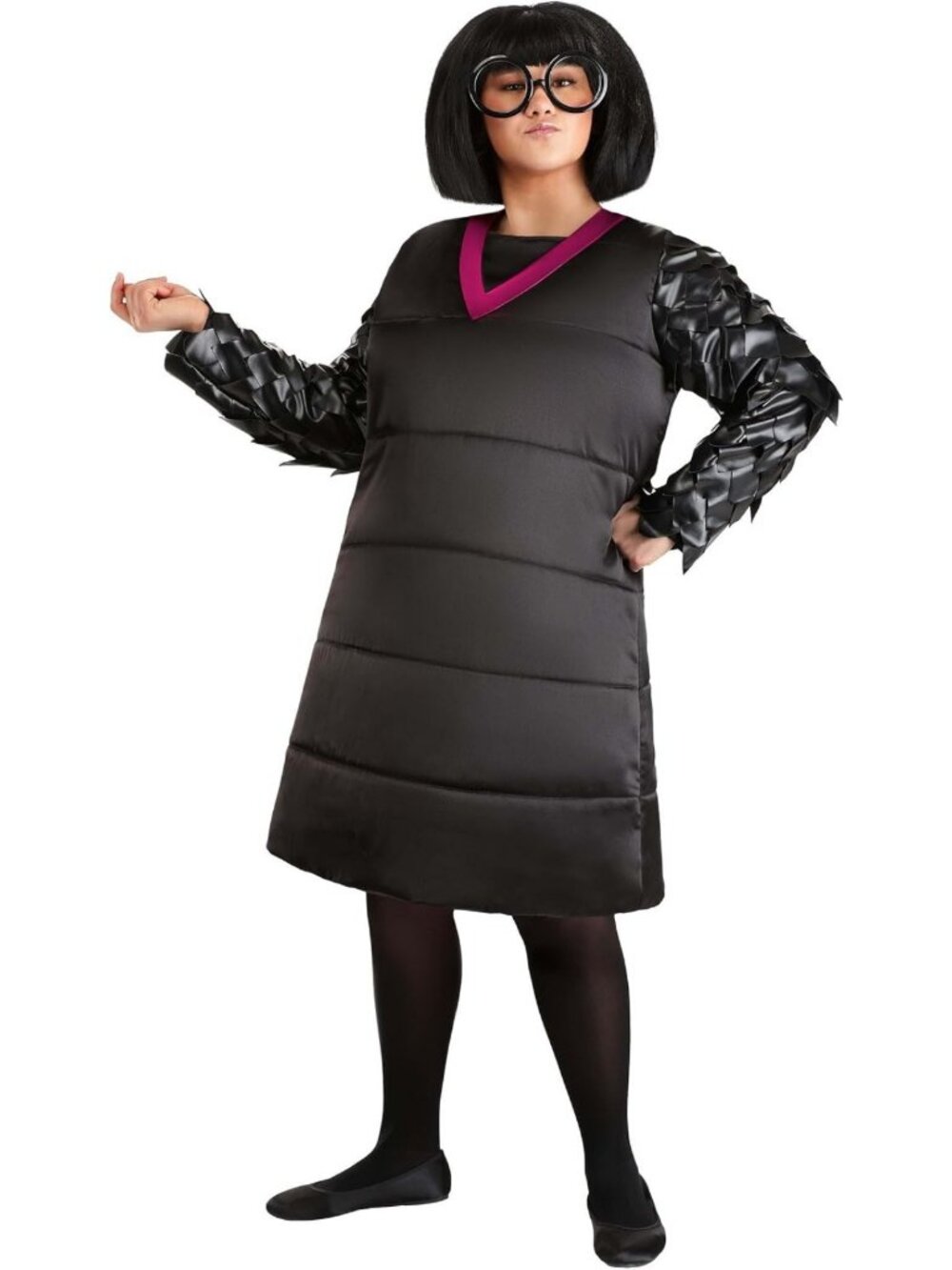 Plus Size Edna Mode Costume - Classic Black Dress for Disney Incredibles Fans